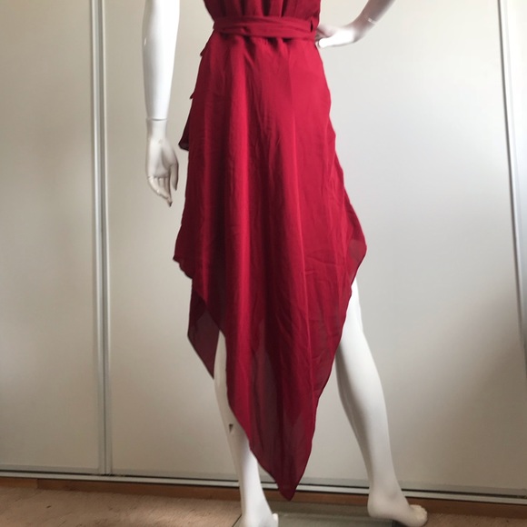 Haute Hippie Silk Bordeaux Wrap Dress - Picture 5 of 8